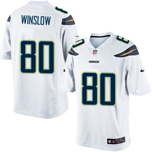 Men's Limited Kellen Winslow Nike Jersey White Road - #80 NFL Los Angeles Chargers